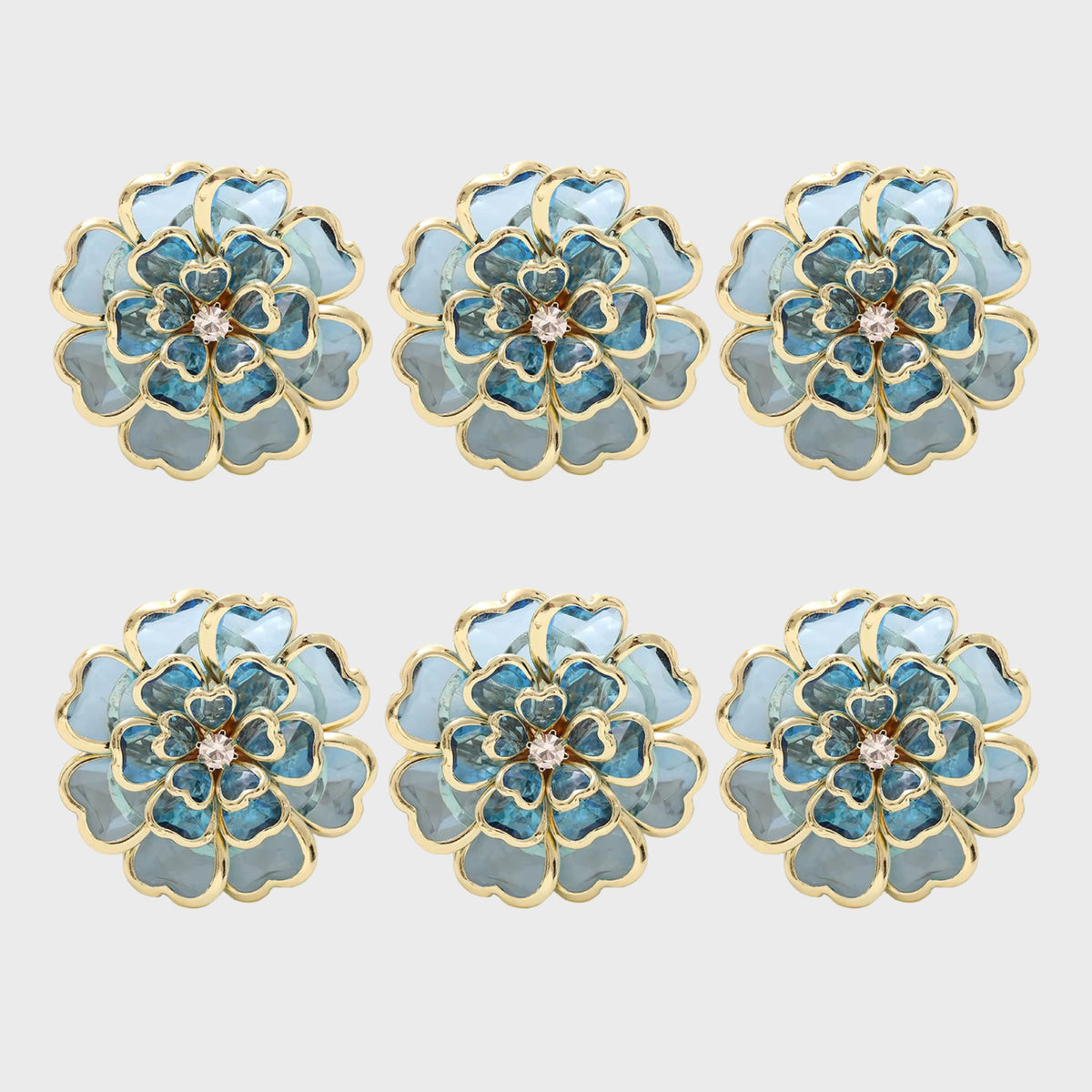 CUBRE BOTONES DE FLORES AZULES