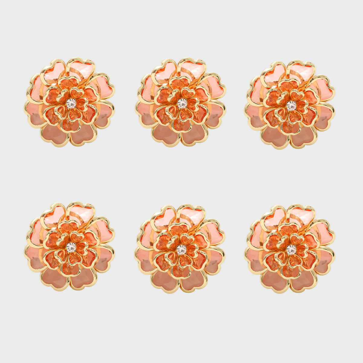 FLOWER BUTTON COVERS ORANGE